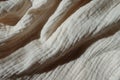 Rippled thin white cotton muslin fabric
