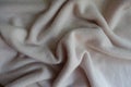 Rippled simple white fluffy woolen knitted fabric