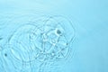 Rippled surface of clear water on light blue background, top view Royalty Free Stock Photo