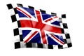 Rippled Union Jack flag with chequered border Royalty Free Stock Photo