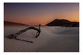 Sunset at corralejo sand dunes, fuerteventura.