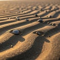 Ripples in fine sand create a Royalty Free Stock Photo