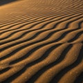 Ripples of fine sand form undulating patterns across a desert landscape Royalty Free Stock Photo