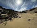 Ripples in the Sand with a Dramatic Sky Royalty Free Stock Photo