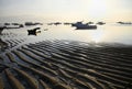 Ripples in The Sand at Low Tide, Dawn, Sanur, Bali, Indonesia