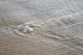 Ripples in sea water as the tide goes out and makes patterns in the sand as the ocean erodes the beach