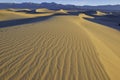 Ripples and Shadows in Sand Dunes, Death Valley, National Park Royalty Free Stock Photo