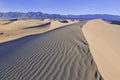 Ripples and Shadows in Sand Dunes, Death Valley, National Park Royalty Free Stock Photo