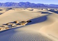 Ripples and Shadows in Sand Dunes, Death Valley, National Park Royalty Free Stock Photo