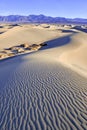 Ripples and Shadows in Sand Dunes, Death Valley, National Park Royalty Free Stock Photo