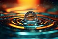Ripples of Tranquility: Water Drop Abstract, Generative AI Royalty Free Stock Photo