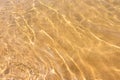 Ripples of water waves reflecting texture on a sandy beach Royalty Free Stock Photo