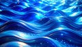 Rippling Blue Waves with Glittering Particles and Light Reflections water ocean Royalty Free Stock Photo