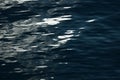 Rippling dark sea water surface with sunlight reflection. Royalty Free Stock Photo