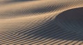 Rippling sand dunes with parallel, wavy Royalty Free Stock Photo