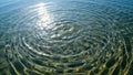 Rippling water surface with concentric circles spreading outward Royalty Free Stock Photo