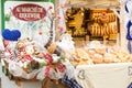 RIQUEWIHR, FRANCE. DECEMBER 29 2017: Colorful decorations on the Royalty Free Stock Photo