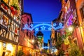 Riquewihr Old town in Christmas time, Alsace France Royalty Free Stock Photo