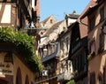 Riquewihr street view with signboards