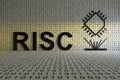 RISC concept text sunlight 3D