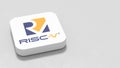 RISC-V, or Risc 5, App Icon on Gray Background with Copy Space