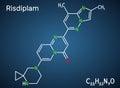 Risdiplam, RG7916, C22H23N7O molecule. It is an experimental drug for treatment spinal muscular atrophy, SMA. Structural chemical
