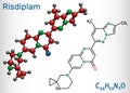 Risdiplam, RG7916, C22H23N7O molecule. It is an experimental drug for treatment spinal muscular atrophy, SMA. Structural chemical