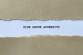 rise above adversity on white paper