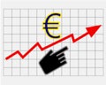 Rise equity price of euro Royalty Free Stock Photo