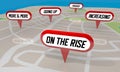 On the Rise Increasing Property Values Real Estate Map 3d Illustration