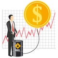 Rise of oil prices concept vector illustration Royalty Free Stock Photo