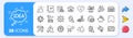Rise price, Honeymoon travel and Storage line icons. For web app, printing. App line icons. Vector