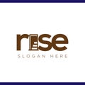 Rise or raise stair text logotype vector template