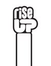 Rise Up raised fist protest design. Royalty Free Stock Photo