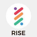 Rise vector logo. A platform for Decentralized Distributed Applications DAPPs and blockchain crypto currency.