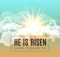 He is risen. Easter background. Vector illustration Royalty Free Stock Photo