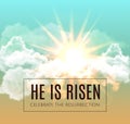 He is risen. Easter background. Vector illustration. Royalty Free Stock Photo