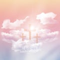 He is risen, Easter illustration with transparency and gradient mesh. Royalty Free Stock Photo