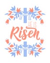 He is risen. Easter lettering. calligraphy vector. Ink illustration. Bible quote