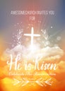 He is risen, Easter religious poster template Royalty Free Stock Photo