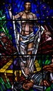 Risen Jesus Christ in stained glass Royalty Free Stock Photo