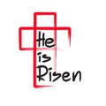 He is risen - motivational quote lettering, religious poster. Print for poster,