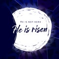 He is risen, He is not here lettering banner