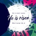 He is risen, He is not here.