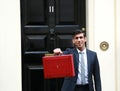 Rishi Sunak outside No. 11 Downing street in London, UK. Royalty Free Stock Photo