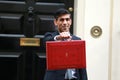 Rishi Sunak outside No. 11 Downing street in London, UK. Royalty Free Stock Photo