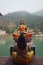 Ganga river , Rishikesh, the land of Yoga. Royalty Free Stock Photo