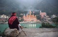 Sadu and temple relationship. Hindu temple in Rishikesh