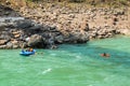 Rafting on Ganga river in Rishikesh, Uttarkhand, India Royalty Free Stock Photo