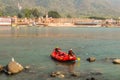 Rafting on the Ganga river in Rishikesh Royalty Free Stock Photo